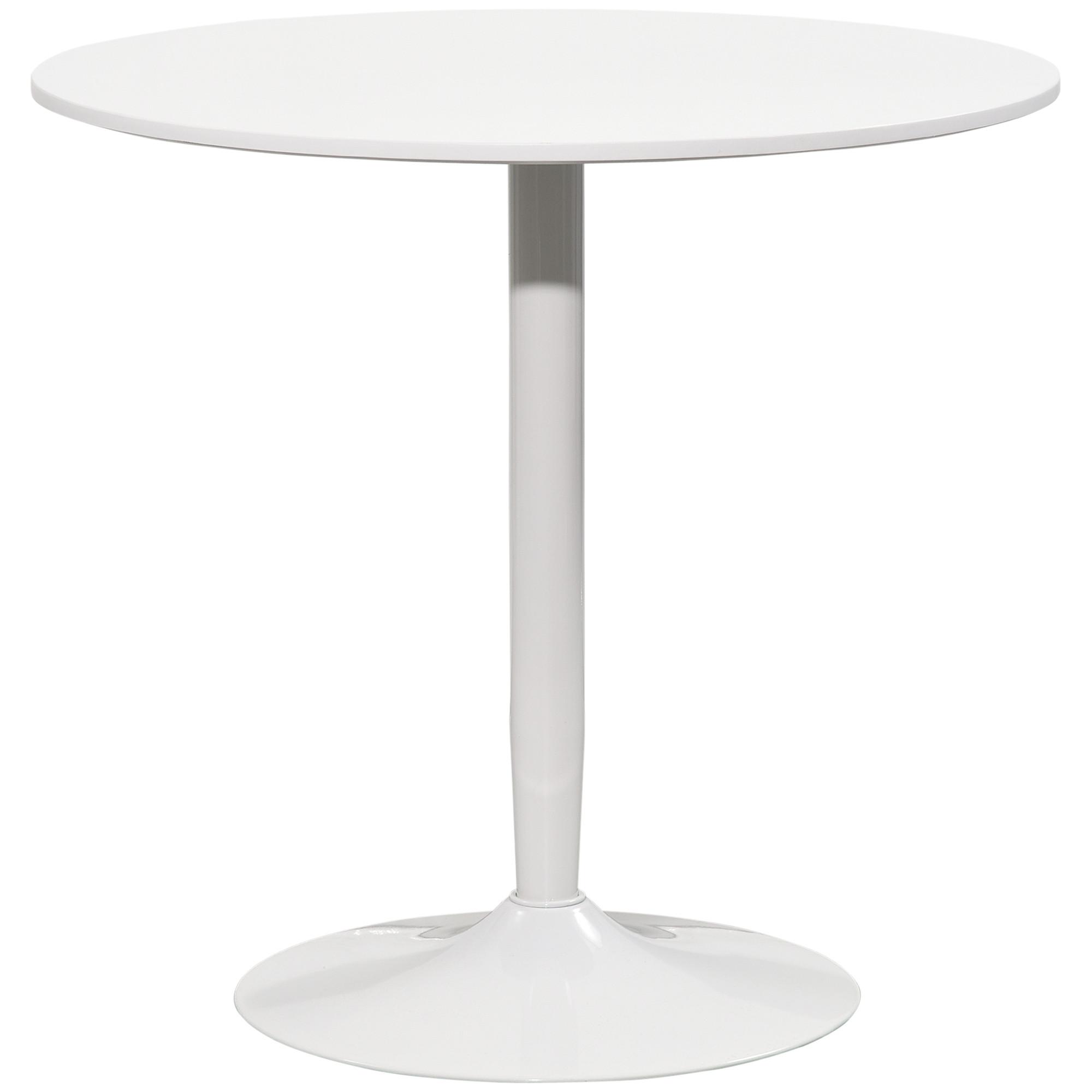 ESSTISCH Runder Küchentisch, Rutschfester Esszimmertisch für 2 Personen Weiß - Weiß, Holzwerkstoff/Metall (80/80/75cm) - HOMCOM