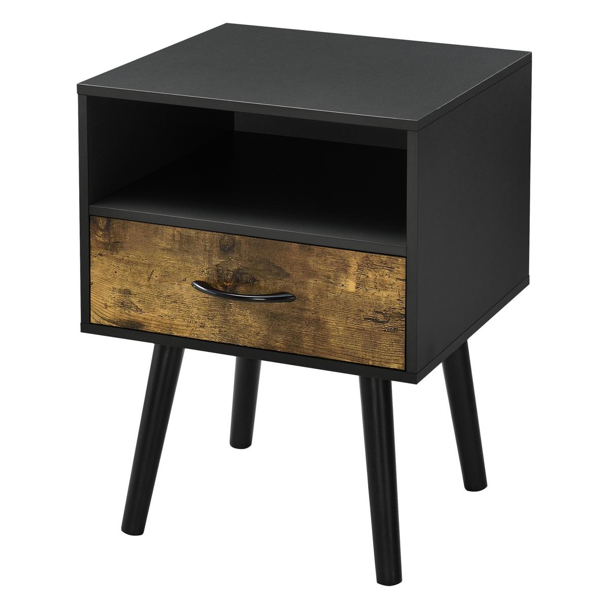 BEISTELLTISCH Gävle - Dunkelbraun/Schwarz, Holz/Holzwerkstoff (40/42/57cm) - [en.casa]