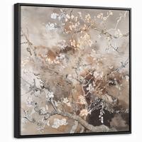 LEINWAND Bilder mit Rahmen - Mandelblüte - Kunst - Van Gogh - Beige - Abstrakt - 50x50 - Braun, Textil (50/50cm) - MuchoWow