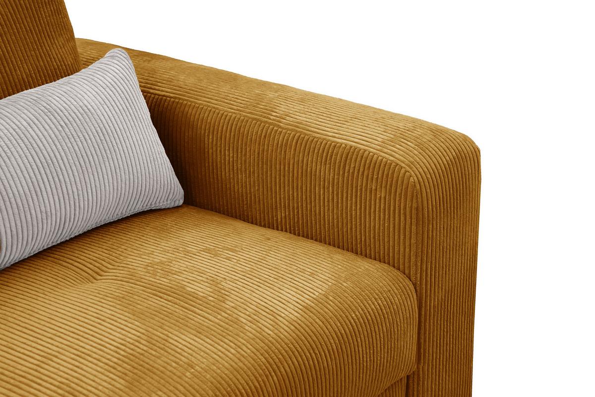 SOFA OLI 3-Sitzer, safran - Gelb, Holz/Textil (208/91/108cm) - Wozimo