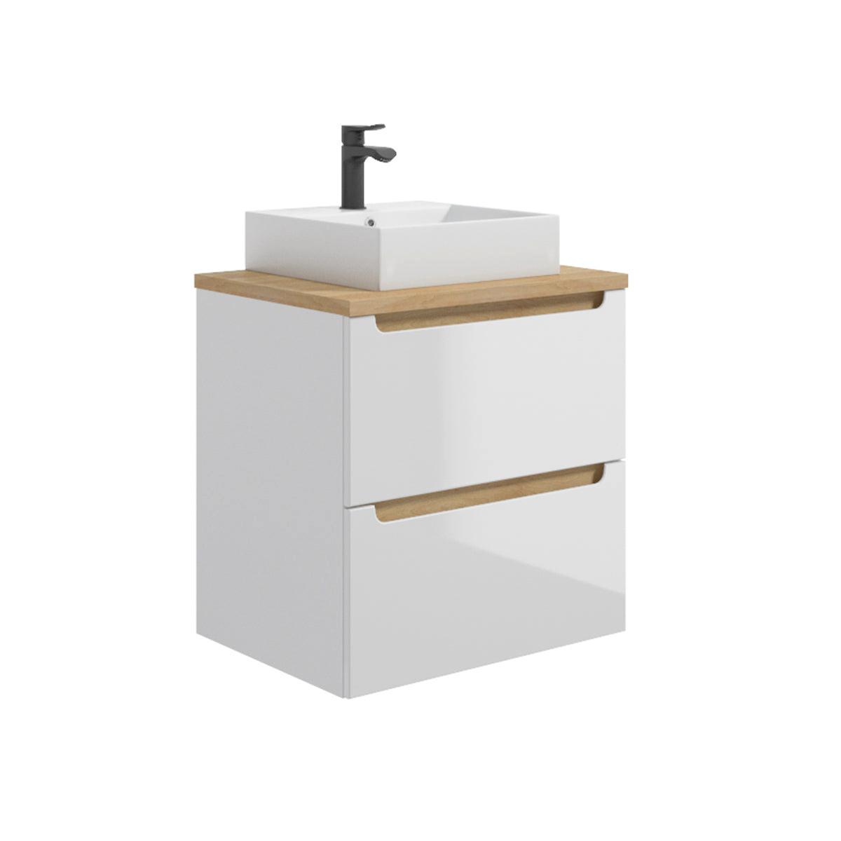 BADMÖBEL 60cm Livia 2er-Set Weiß - Weiß, Holzwerkstoff (60/62.5/46cm) - Petits-meubles