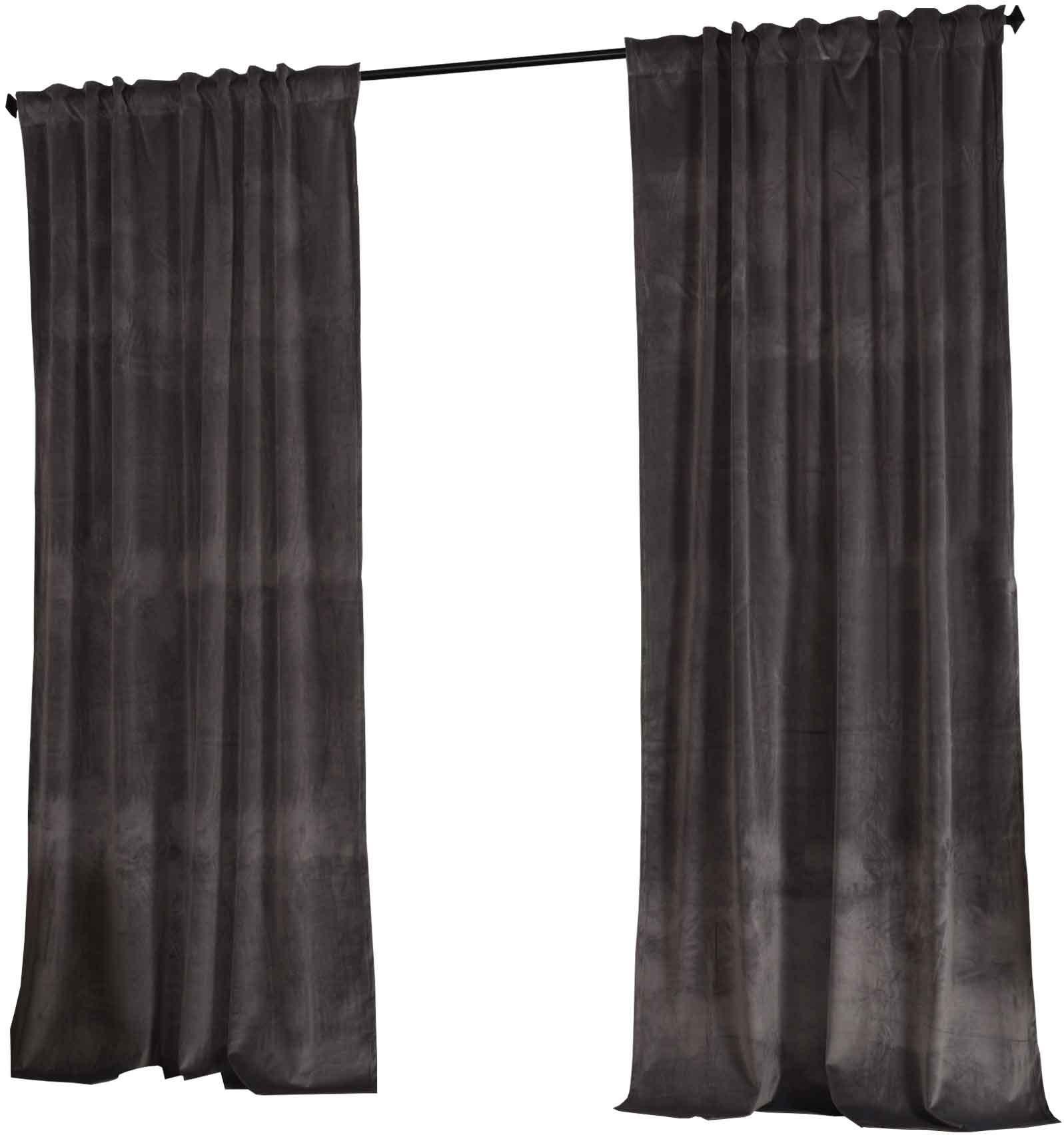 VORHANG 2ER SET MILANO HxB 235x135 cm Grau - Grau, Textil (135/235cm) - Gardinenbox