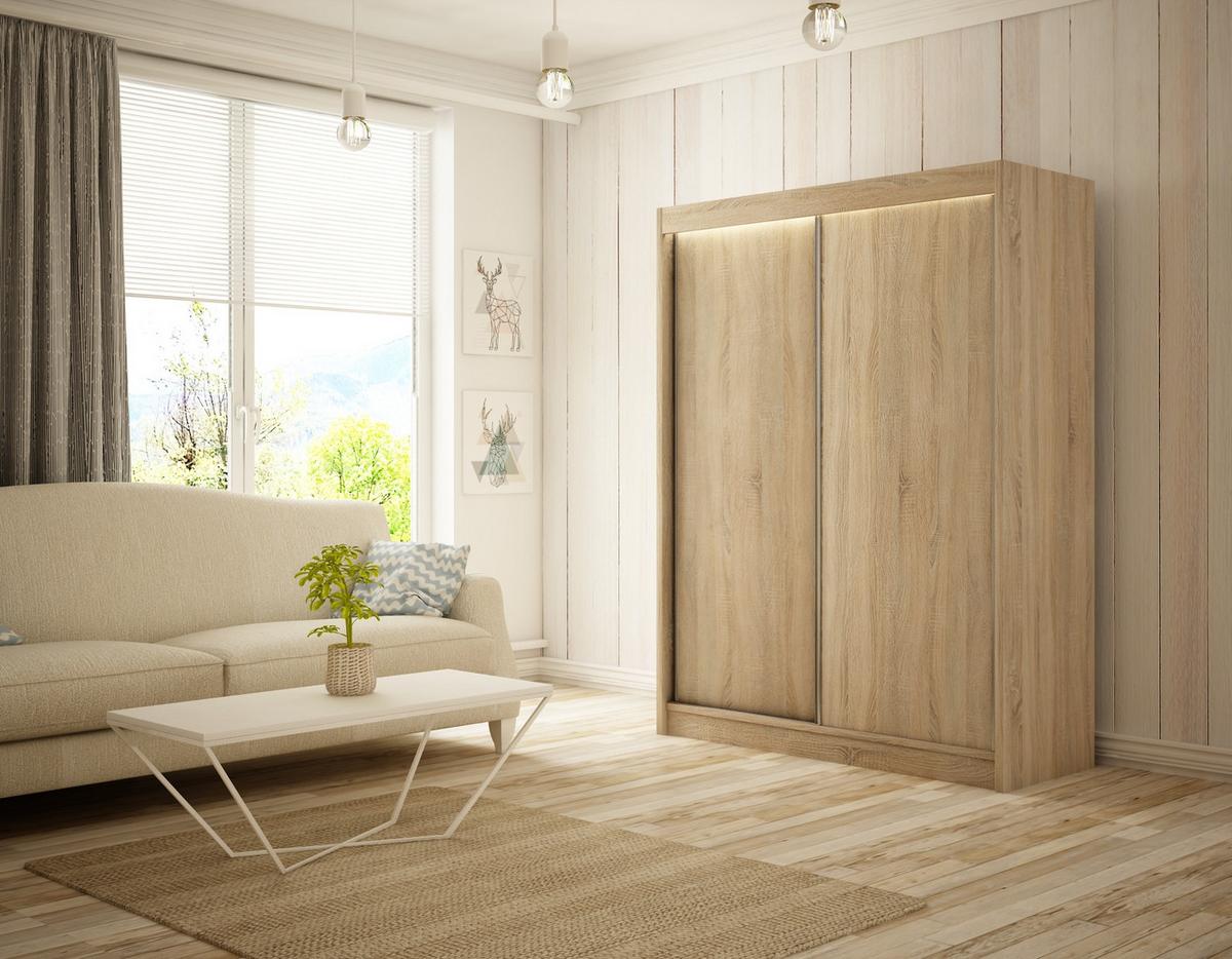 KLEIDERSCHRANK BEROG - 200 cm - Sonoma Eiche - Sonoma Eiche, Holzwerkstoff (200/215/61cm) - ALTDECOR