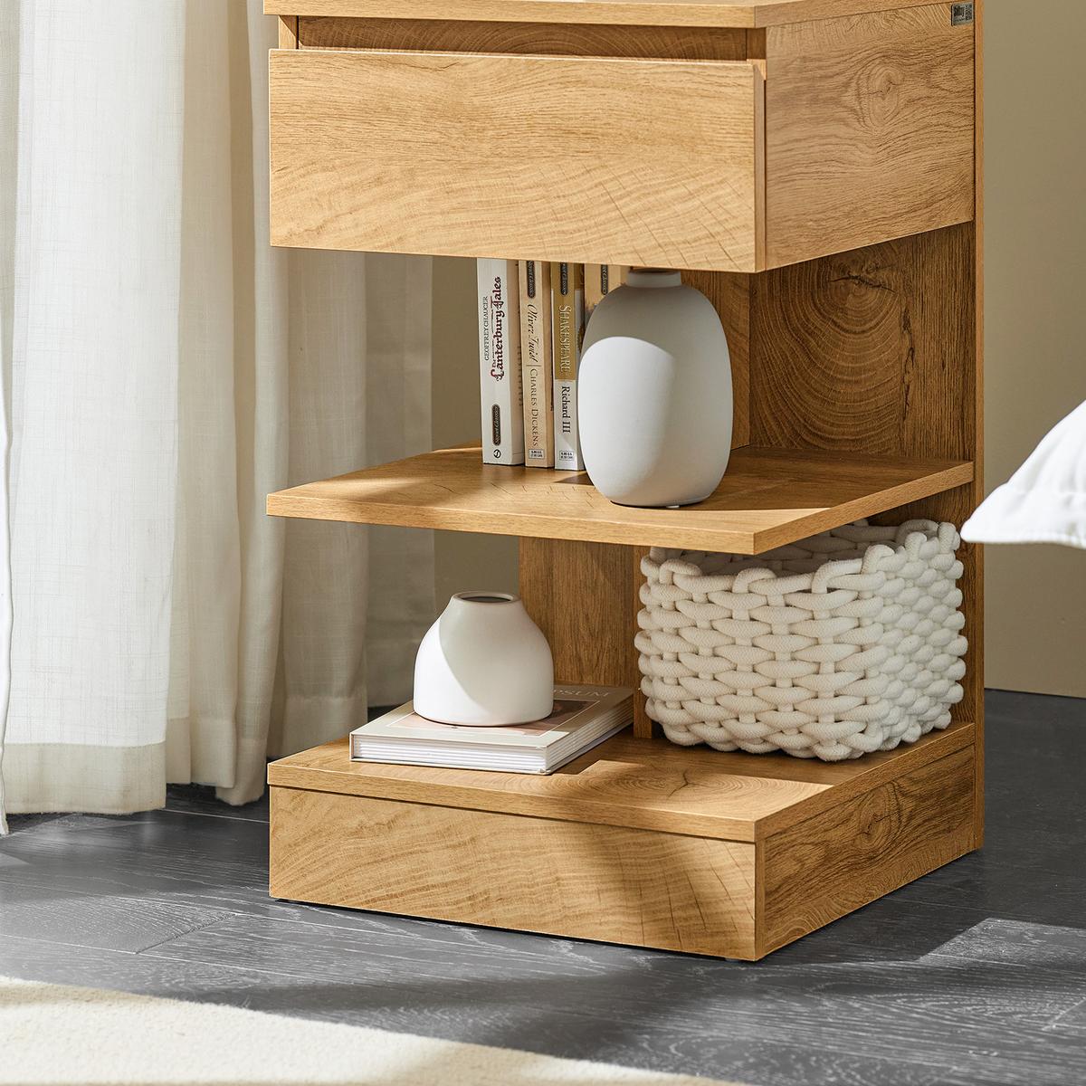 NACHTTISCH Natur - Naturfarben, Holzwerkstoff (39/65/39cm) - SoBuy
