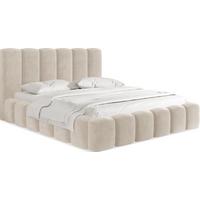 POLSTERBETT Serenity mit Bettkasten, Beige Samt 120x200 cm - Champagner/Beige, Holzwerkstoff/Kunststoff (120/200cm) - WFL GROUP