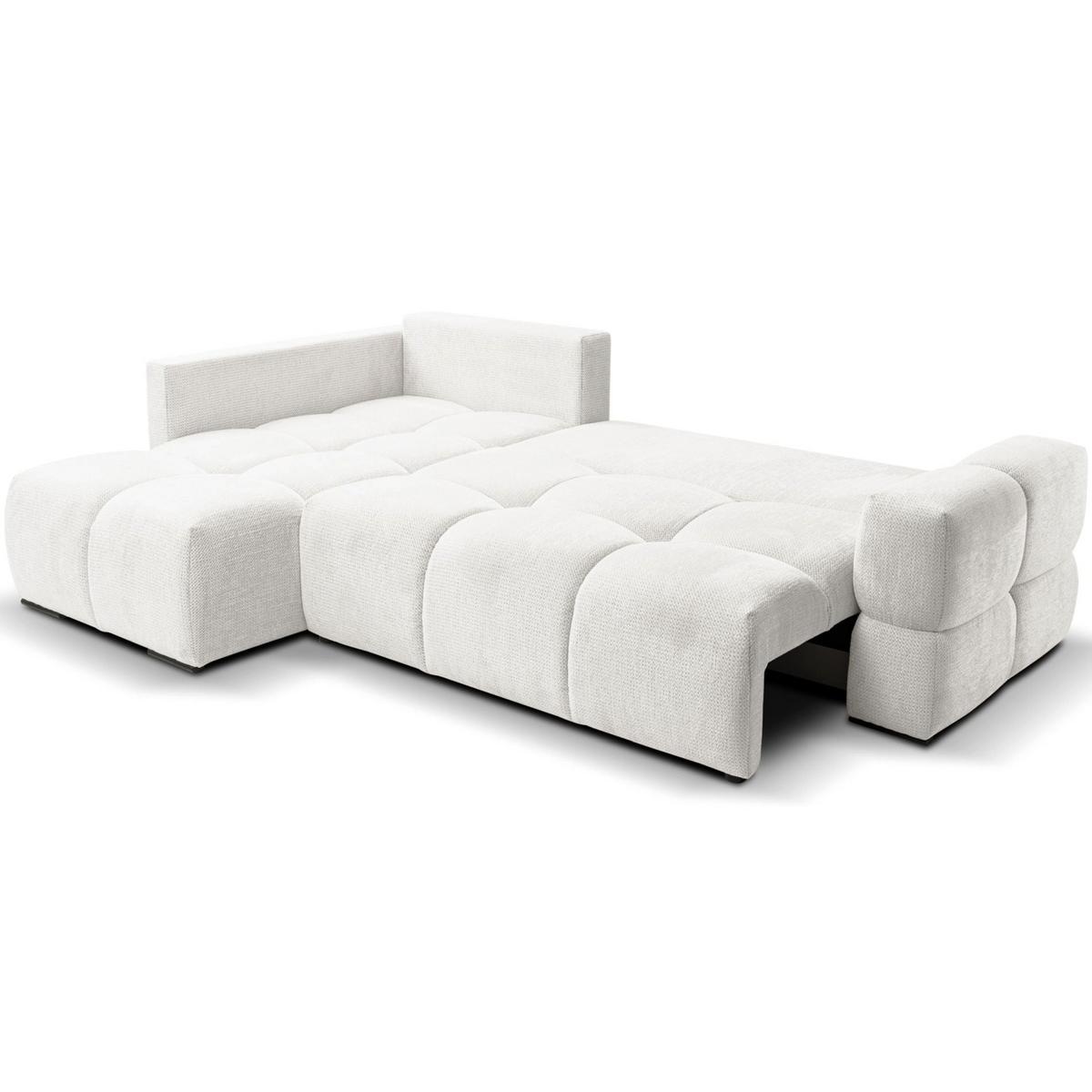ECKSOFA Taremi mit Chenillebezug Weiß, beidseitig - Schwarz/Weiß, Textil (267/185cm) - Selsey