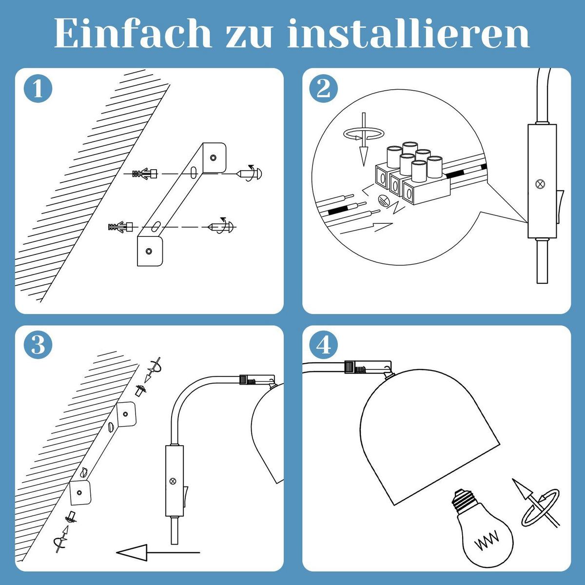 WANDLEUCHTE Marie - Weiß, Metall (13/22/21cm) - Nettlife