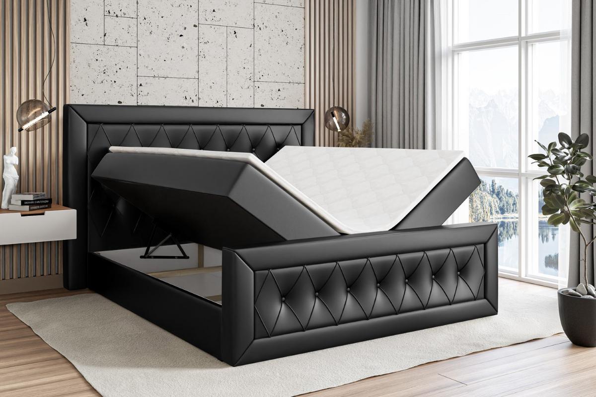 BOXBETT NOEL-Z - 200 x 200 - H4 - Schwarz Hochglanz - Schwarz Hochglanz, Holzwerkstoff (200/200cm) - ALTDECOR