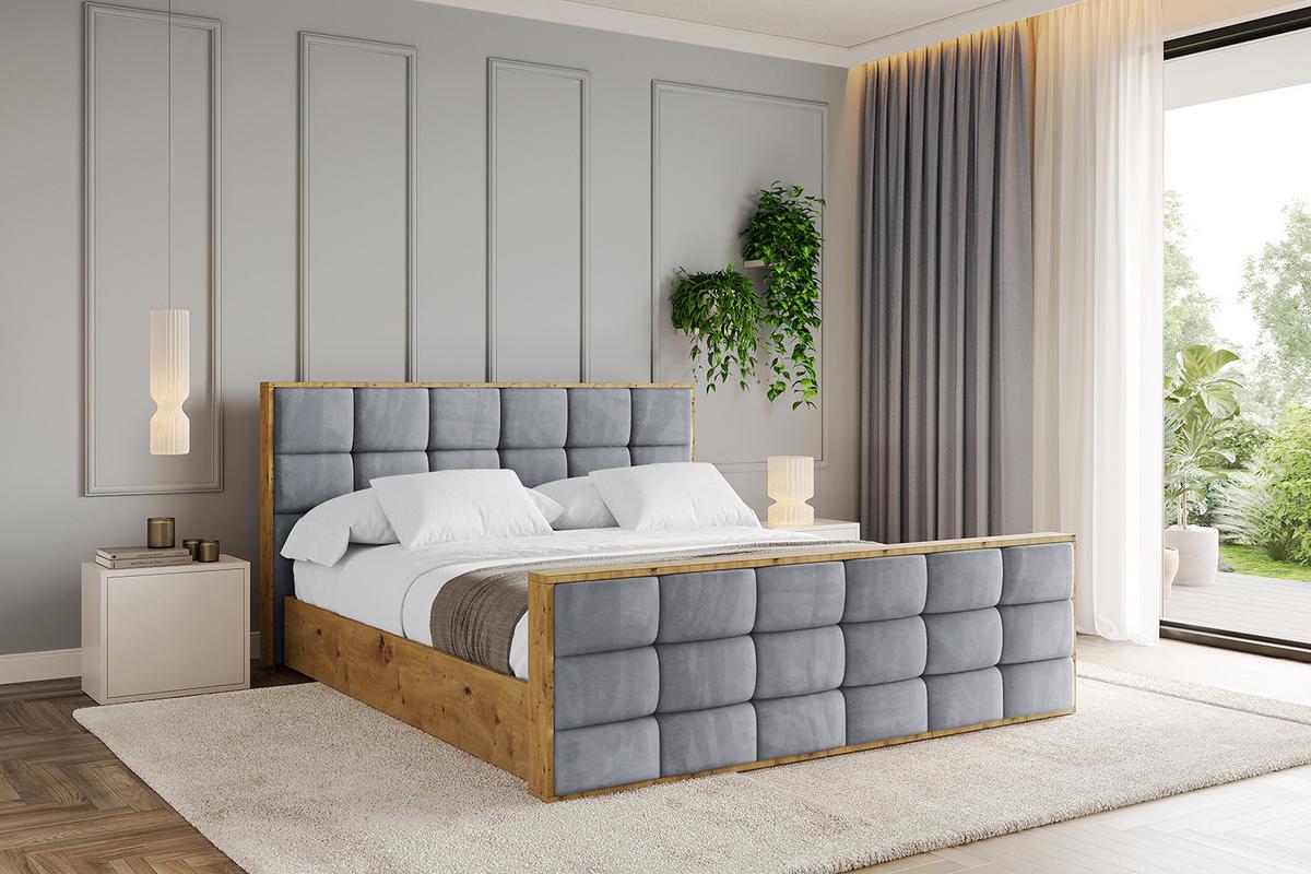 POLSTERBETT mit Bettkasten, Fußteil und Lattenrost, Boxbett ohne Matratze - ENZO2-Z 180x200 Grau - Grau, Holzwerkstoff/Textil (180/200cm) - ALTDECOR