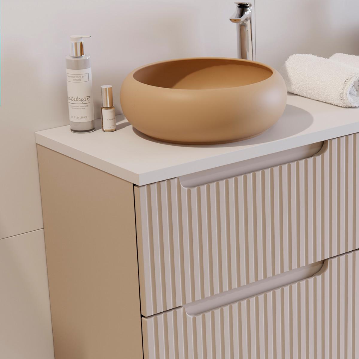 DOPPELWASCHTISCH 120.4cm Riva Kaschmir - Beige, Holzwerkstoff (120.4/59/40cm) - Petits-meubles