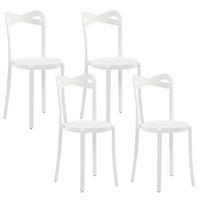 GARTENSTÜHLE 4er-Set Kunststoff weiß Camogli - Weiß, Kunststoff (38/80/40cm) - Beliani