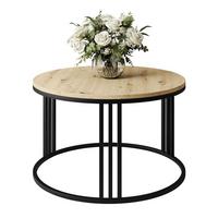 COUCHTISCH LORI LOFT - Hellbraun/Schwarz, Holzwerkstoff (70/70/48cm) - Lookway