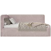 JUGENDBETT Fanko Plüsch Puderrosa 90x200 cm - Hellrosa/Schwarz, Kunststoff/Textil (90/200cm) - Selsey