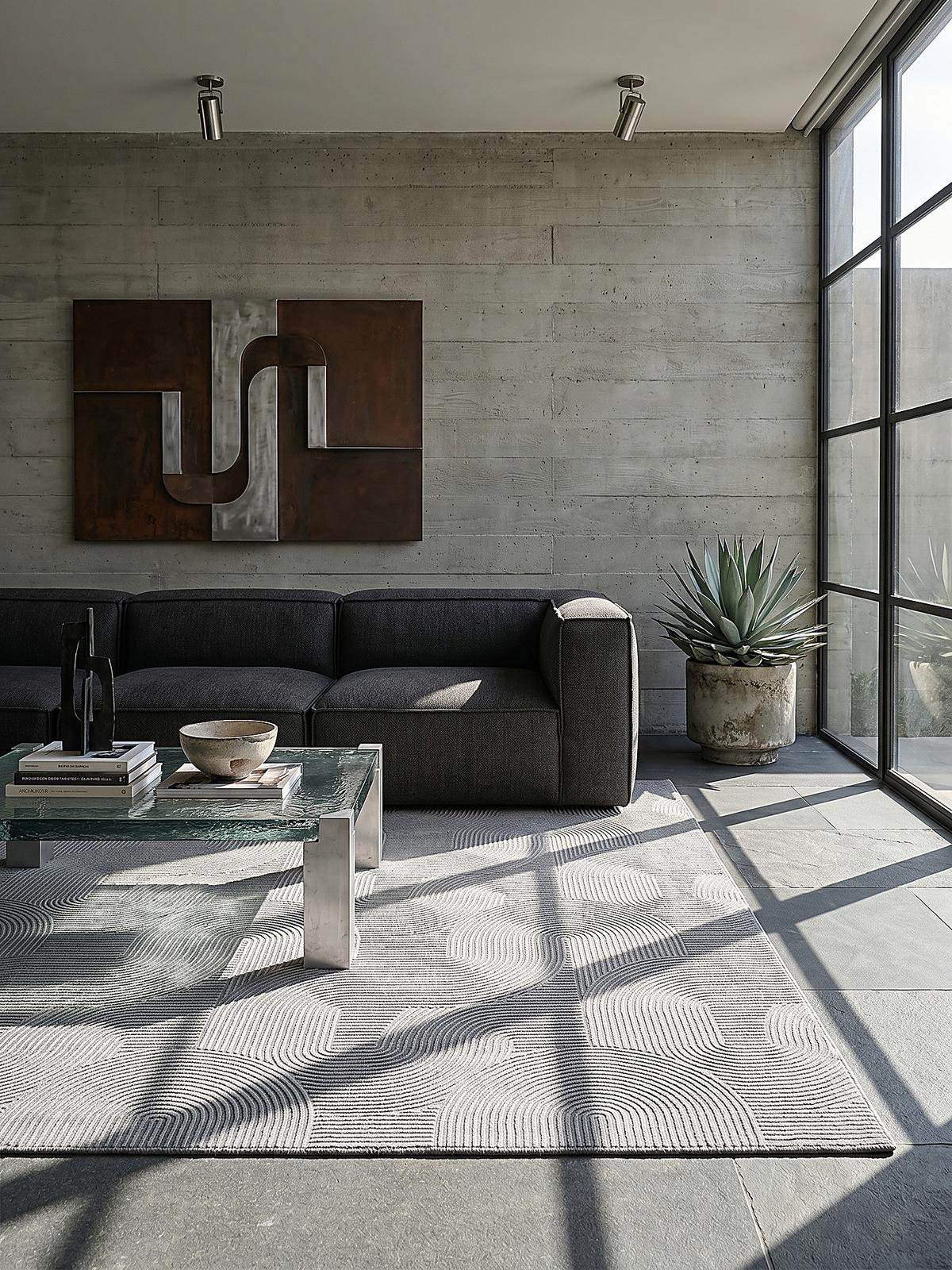 KURZFLORTEPPICH Antirutsch Geometrisch DALAR Polypropylen Grau 200 x 200 cm - Grau, Textil (200/200cm) - KADIMA DESIGN