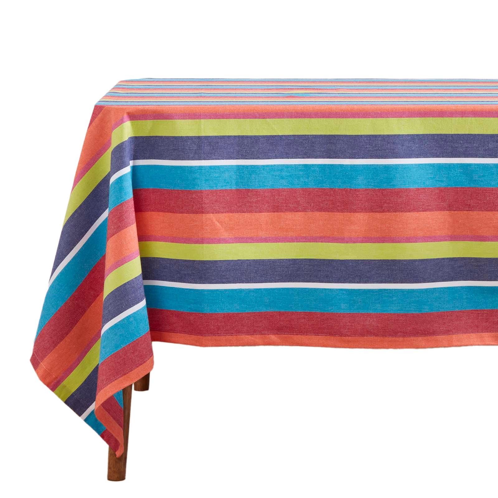 TISCHDECKE bunt gestreift 137/178 cm, 100% Baumwolle - Multicolor, Textil (137/178cm) - Homescapes