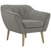 SESSEL PIRS - Grau Strukture - Holzbeine - Platinfarben/Buchefarben, Holzwerkstoff/Textil (80/75/74cm) - MKS