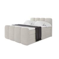 BOXSPRINGBETT mit Matratze H3/H4 - NINA-Z KING - 140x200 cm Creme - Perlmutt, Holzwerkstoff (140/200cm) - ALTDECOR