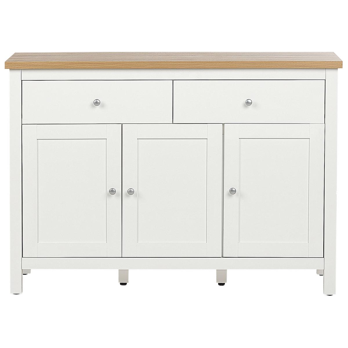 SIDEBOARD mit 3 Türen Cremeweiß Atoca - Creme, Holzwerkstoff (113/81/39cm) - Beliani