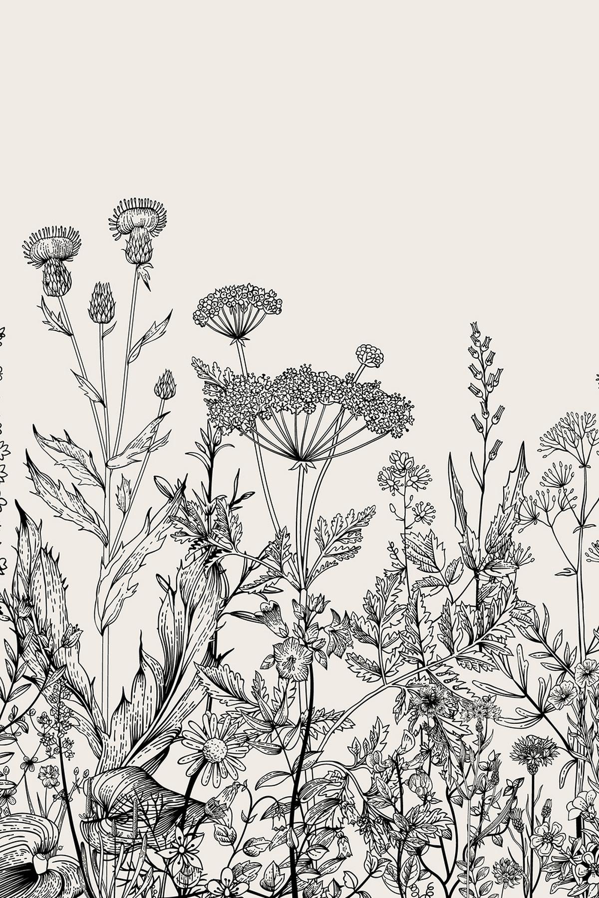 VERDUNKELUNGSROLLO 120x180 cm Graue Blumen - Grau, Textil (120/180cm) - TULUP