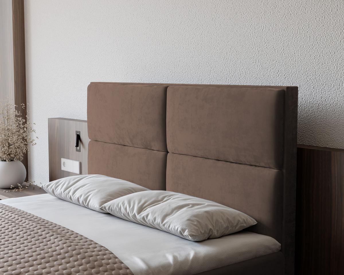 BOXBETT ORFEO 120/200 cm mit Matratze und Topper, Hellbraun - Hellbraun, Textil (120/200cm) - Idohome