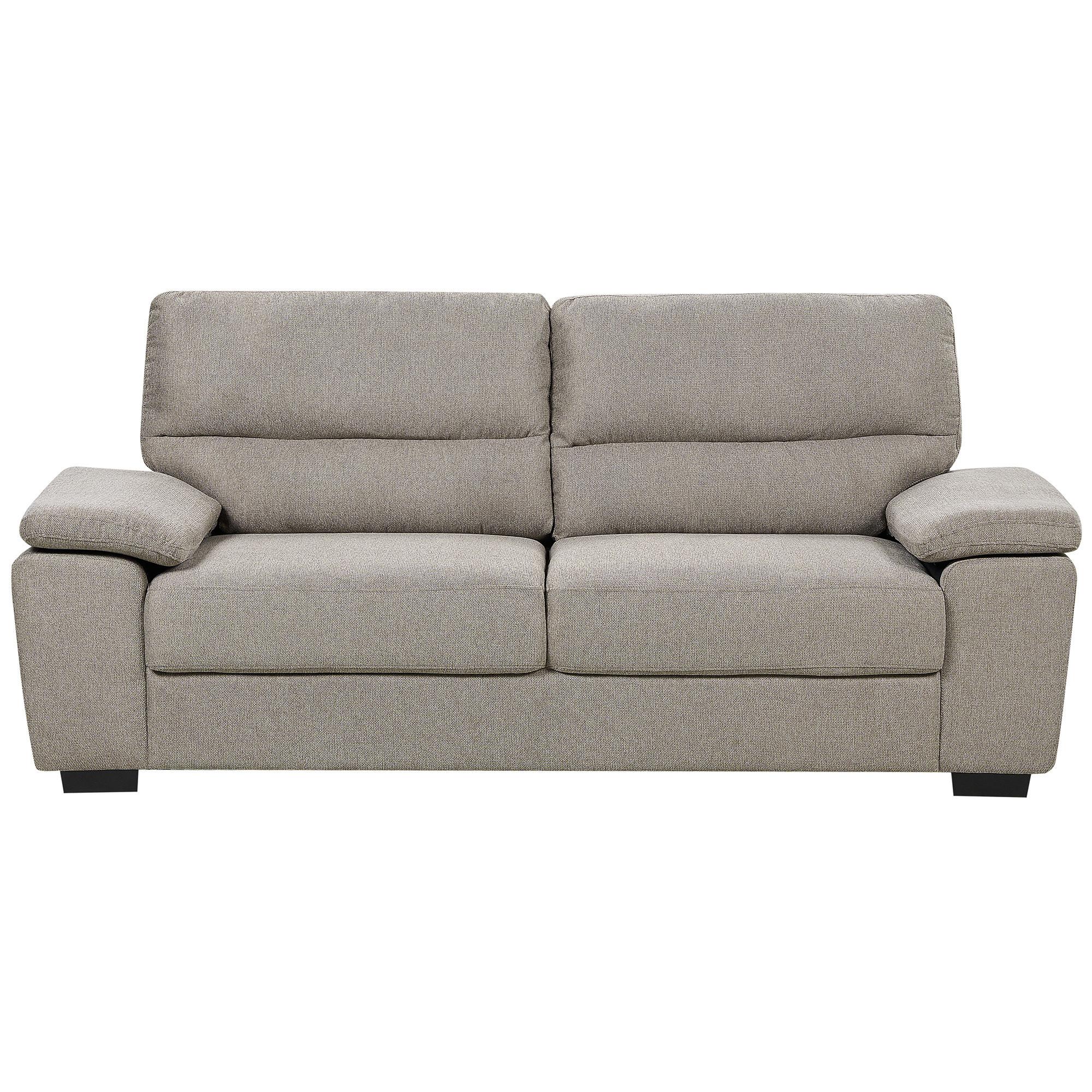 3-SITZER-SOFA hellbraun Vogar - Hellbraun, Textil (195/90/74cm) - Beliani