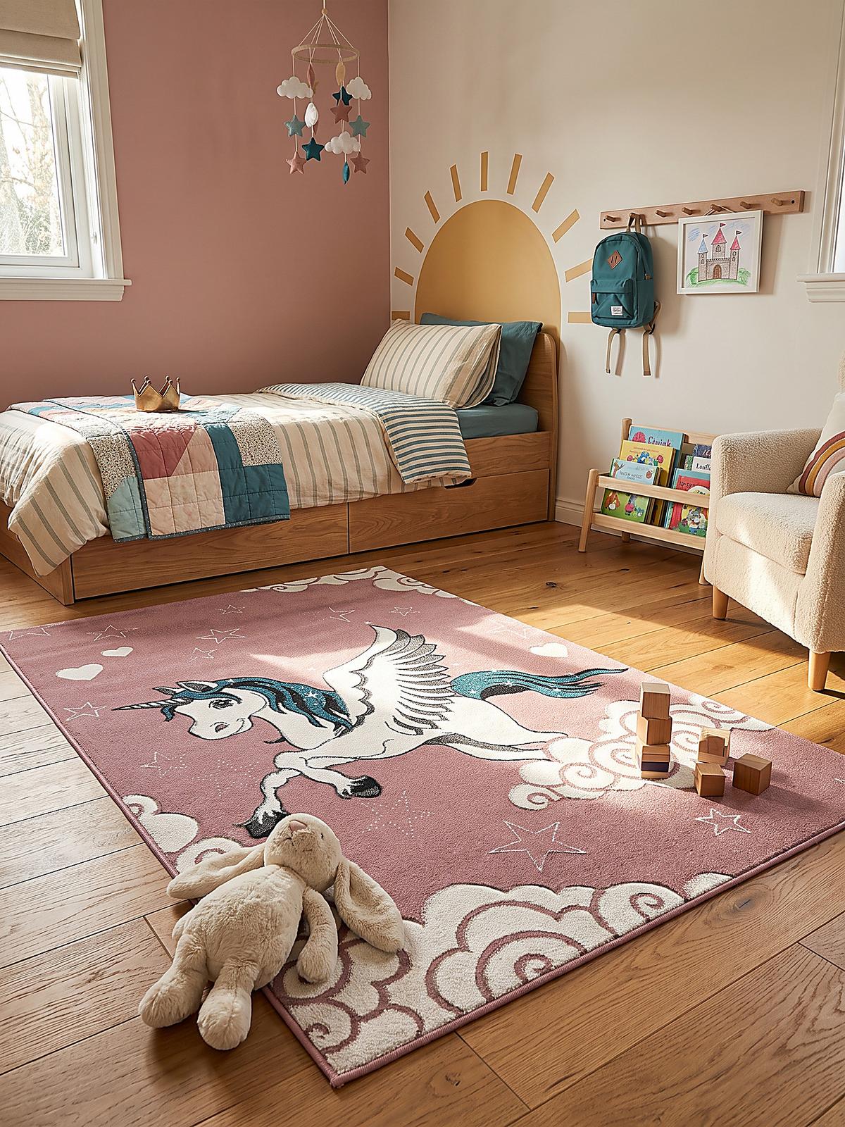 KINDERTEPPICH Kurzflor Sterne IDRO Polypropylen Pink 80 x 150 cm - Rosa, Textil (80/150cm) - KADIMA DESIGN