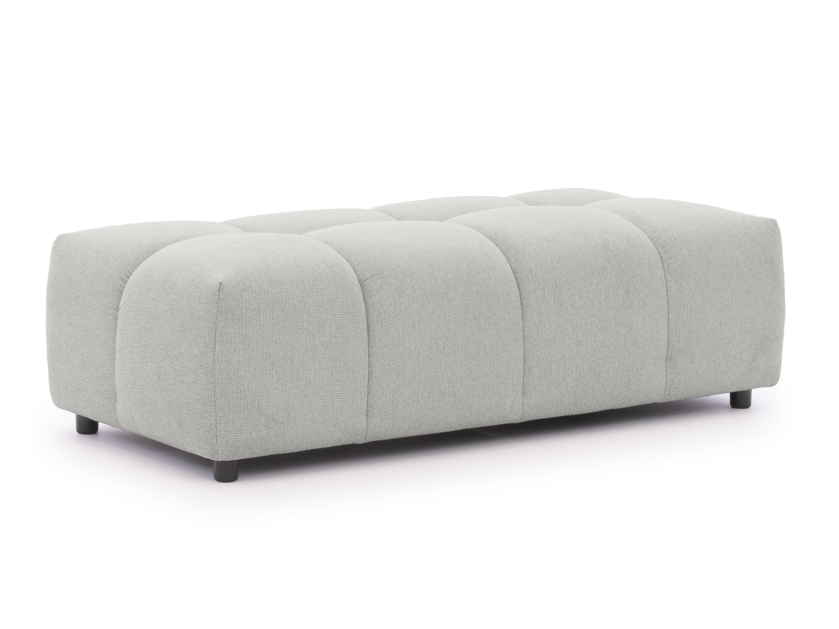 HOCKER Bubble mit Sitzfläche in Bubble-Optik aus weichem Hellgrau Strukturstoff mit schöner Sitzkomfort - Hellgrau/Schwarz, Holz/Kunststoff (147/42/74cm) - S-Style Möbel