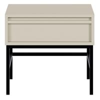NACHTSCHRANK Evo Graubeige mit Metallgestell 50 cm - Greige/Schwarz, Holzwerkstoff/Metall (50/44/34cm) - Selsey