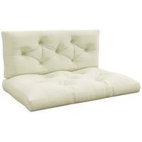 SITZKISSEN 2er Set Polyester Cremeweiß - Creme, Textil (80/12/120cm) - Outsunny