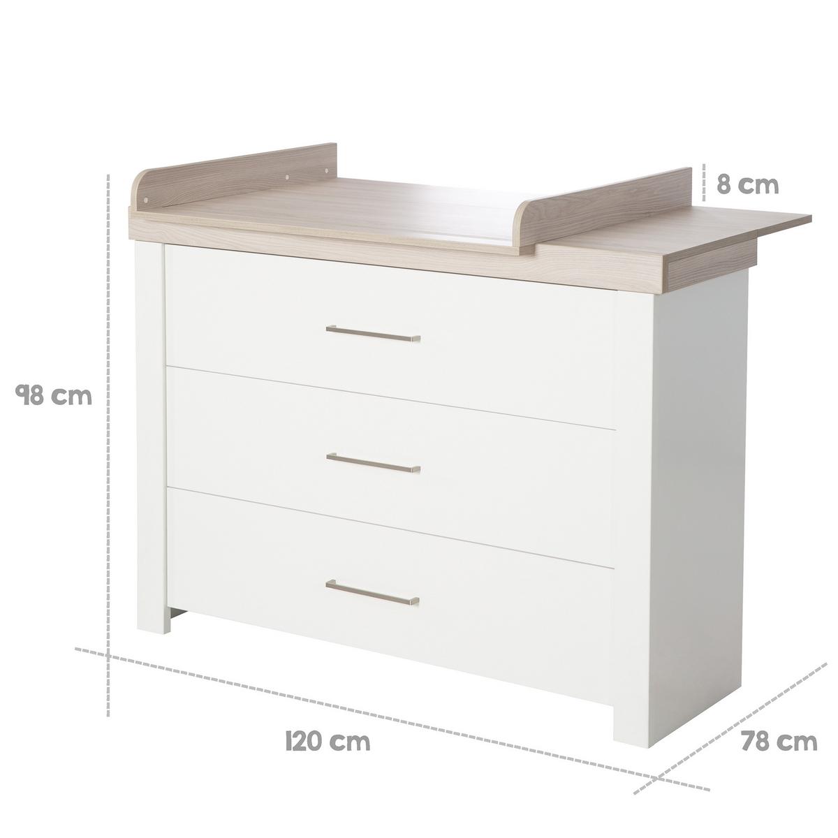 BABYZIMMER-SET Lucy 2-teilig - Weiß, Holzwerkstoff (76/82/144cm) - Roba