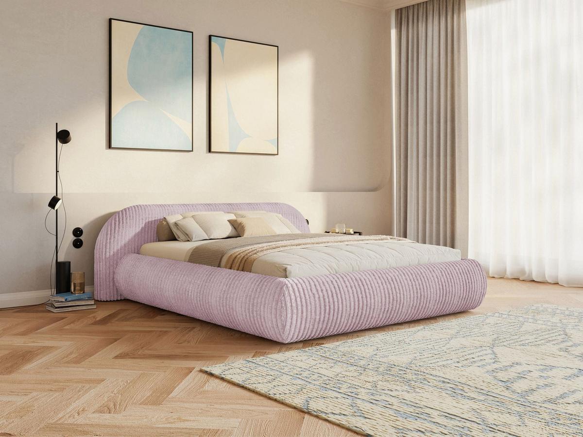 POLSTERBETT Shels Low Rosa 140x200 cm - Pink/Schwarz, Kunststoff/Textil (140/200cm) - Selsey