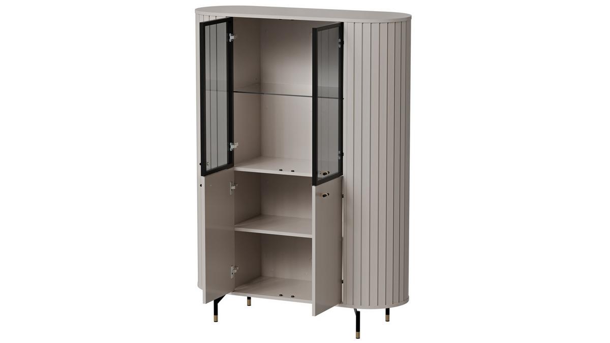 VITRINE THIRA 155/112,3 cm in Kaschmir - Kaschmir, Holzwerkstoff (112.3/155/40cm) - MASSENO