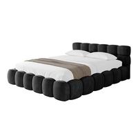 POLSTERBETT mit Bettkasten und Lattenrost, Bett mit Matratze H3/H4 - LEYA-v1 180x200 Schwarz - Schwarz, Holzwerkstoff/Textil (180/200cm) - ALTDECOR