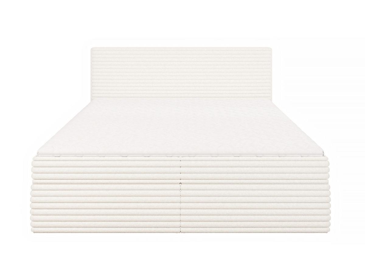 BOXBETT Roma 180/200 cm Hellbeige Plüschcord - Beige/Schwarz, Holz/Kunststoff (180/200cm) - S-Style