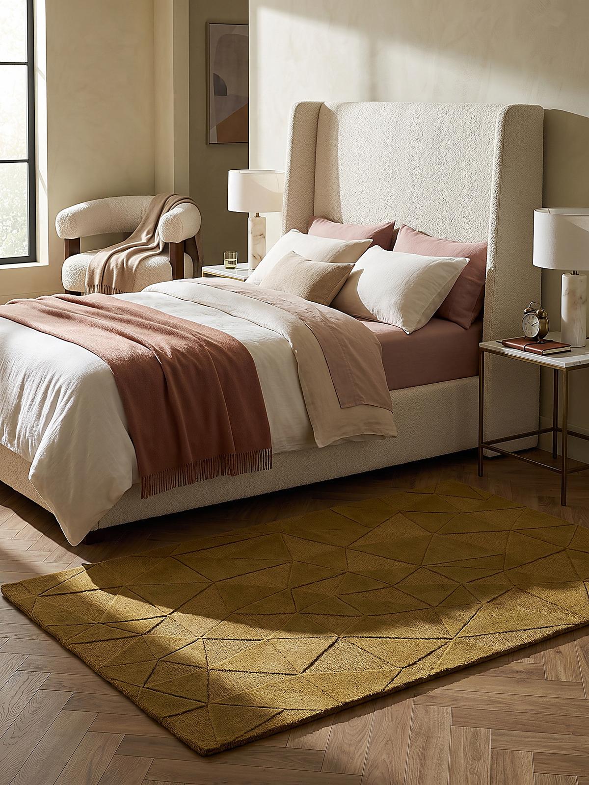 WOLLTEPPICH handgetuftet DEBEN, Splitterformen, Ocker, 200 x 290 cm - Gelb, Textil (200/290cm) - KADIMA DESIGN