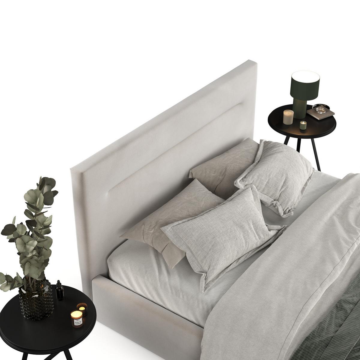 POLSTERBETT Liline 140/200 cm Hellbeige im Paros Stoff - Beige/Schwarz, Holz/Holzwerkstoff (140/200cm) - AltaBeds