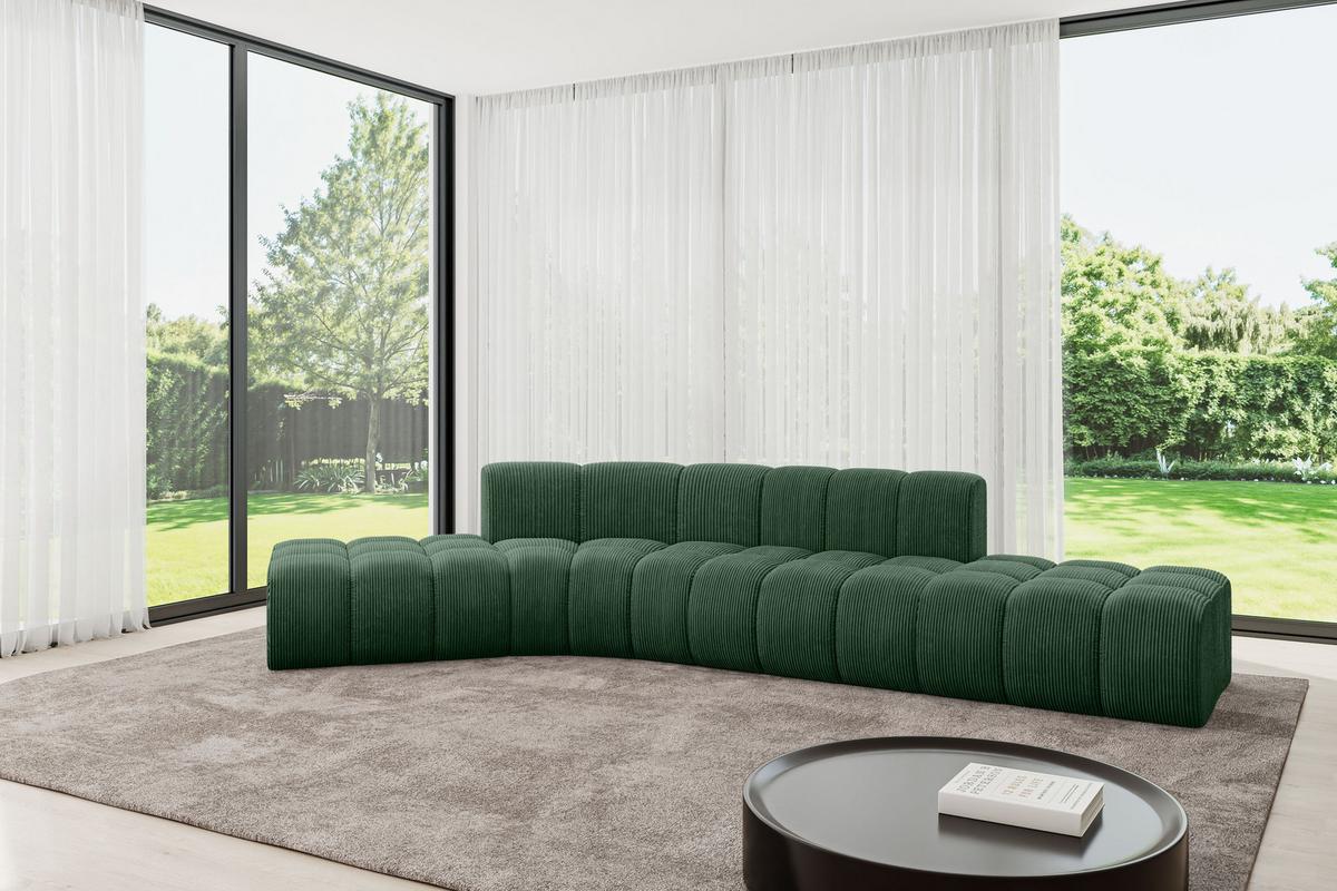 ECKSOFA modulares Sofa Solven-L1 - 380x174x70 cm Grün - Grün, Holzwerkstoff/Textil (380/174cm) - ALTDECOR