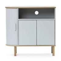 KOMMODE Modern mit 2 Türen, Holz | B80 x T40 x H76,5 cm - Grau, Holz (80/76.5/40cm) - Hometopia