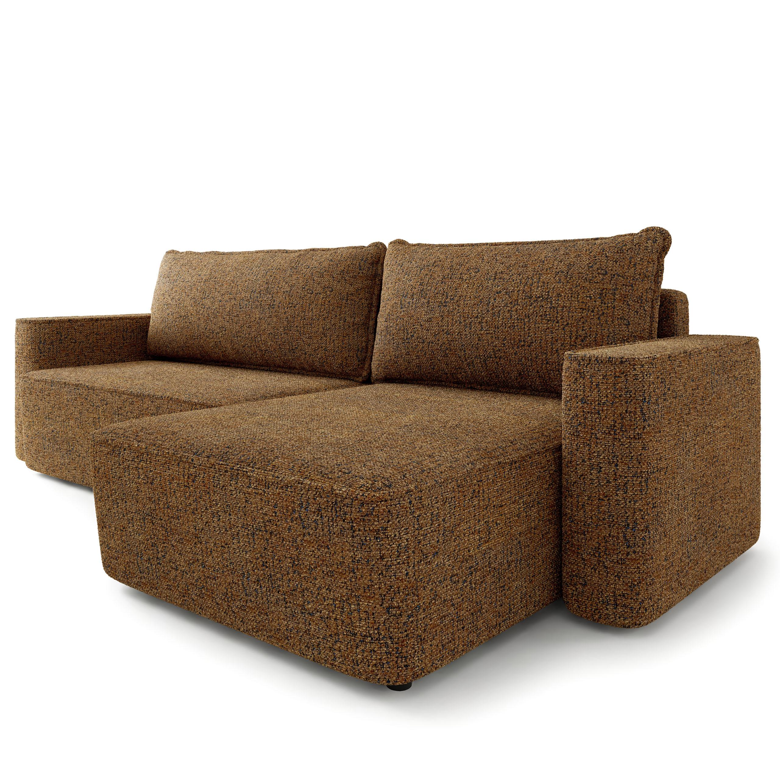 ECKSOFA BELARO BL Braun Chenille mit Schlaffunktion - Braun, Holz/Textil (280/162cm) - MASSENO