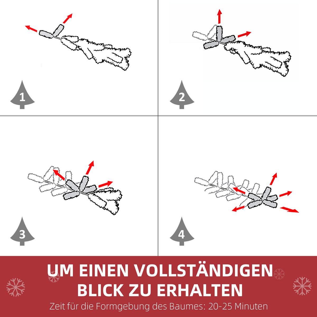 KÜNSTLICHER Weihnachtsbaum mit LED-Leuchten, 90 cm Christbaum mit 116 Spitzen - Grün, Kunststoff (90cm) - HOMCOM