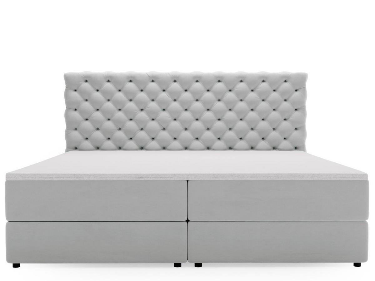 BOXBETT Bergamo 140x200 Hellgrau - Hellgrau/Schwarz, Holz/Textil (140/200cm) - Graingold