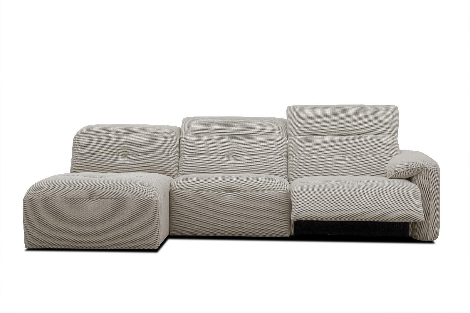 ECKSOFA TRENTO 4-Sitzer mit 1 Relaxfunktion, beige - Beige/Schwarz, Holzwerkstoff/Kunststoff (165/262cm) - Wozimo