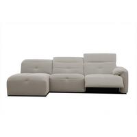 ECKSOFA TRENTO 4-Sitzer mit 1 Relaxfunktion, beige - Beige/Schwarz, Holzwerkstoff/Kunststoff (165/262cm) - Wozimo