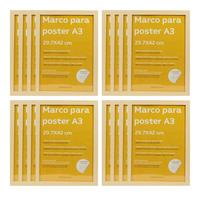 RAHMEN Set mit 12 aus MDF und Acrylglas Schutz und Aussteller für Fotografien, Bilder, Poster, Gemälde, Dekoration für Haus Farbe Hellholz A3 - Beige, Holz (29.7/3cm) - Nacnic