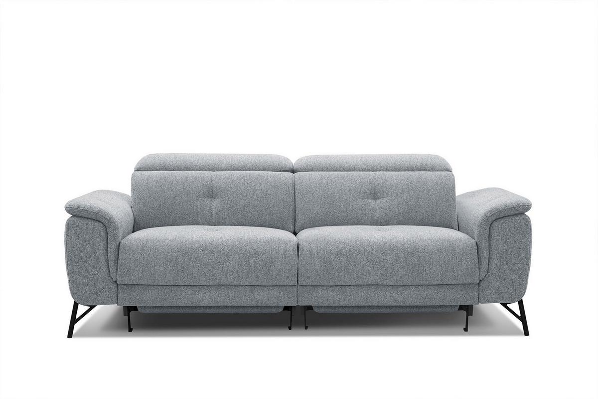 SOFA AVENA 3-Sitzer mit 2 Relaxfunktionen, silberfarben - Silberfarben, Holzwerkstoff/Textil (204/80/108cm) - Wozimo