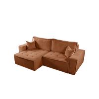ECKSOFA Schlafsofa Flosi In Raven - Rotbraun, Holzwerkstoff/Textil (248/140cm) - Fun Möbel