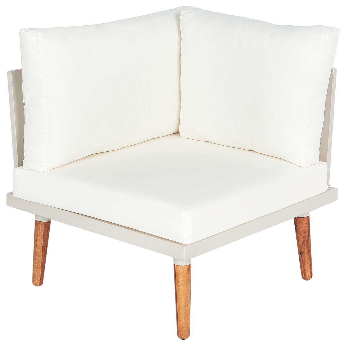 LOUNGE-SET 5-Sitzer Akazienholz cremeweiß Corato - Creme, Holz - Beliani