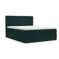 BOXBETT Tivra 140/200 cm Grün im Riva Stoff - Schwarz/Grün, Holz/Holzwerkstoff (140/200cm) - AltaBeds
