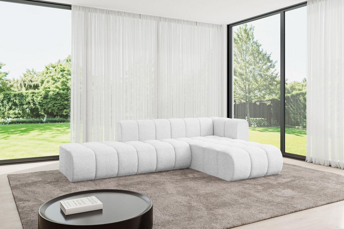 ECKSOFA modulares Sofa Zuvon-L1 - 296x177x70 cm Weiß - Weiß, Holzwerkstoff/Textil (296/177cm) - ALTDECOR