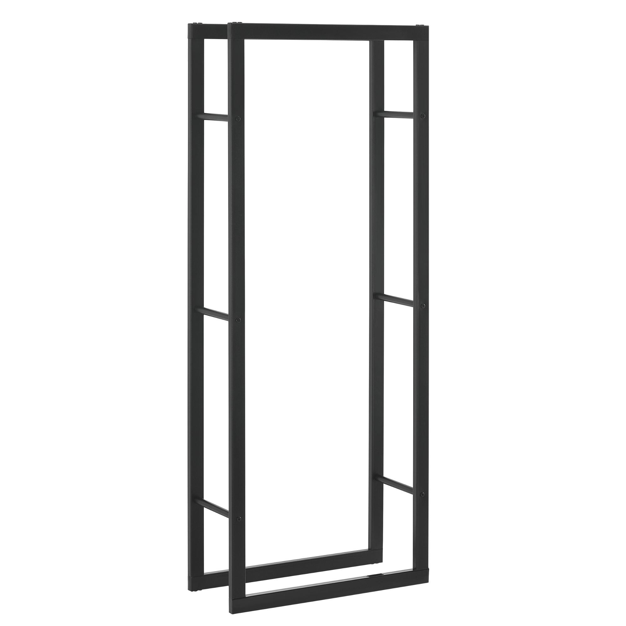 KAMINHOLZREGAL Täby - Schwarz, Metall (60/150/25cm) - [en.casa]